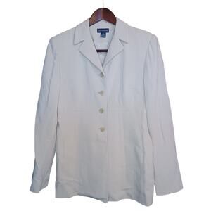 Ann Taylor Women's White Suit Jacket Size 6